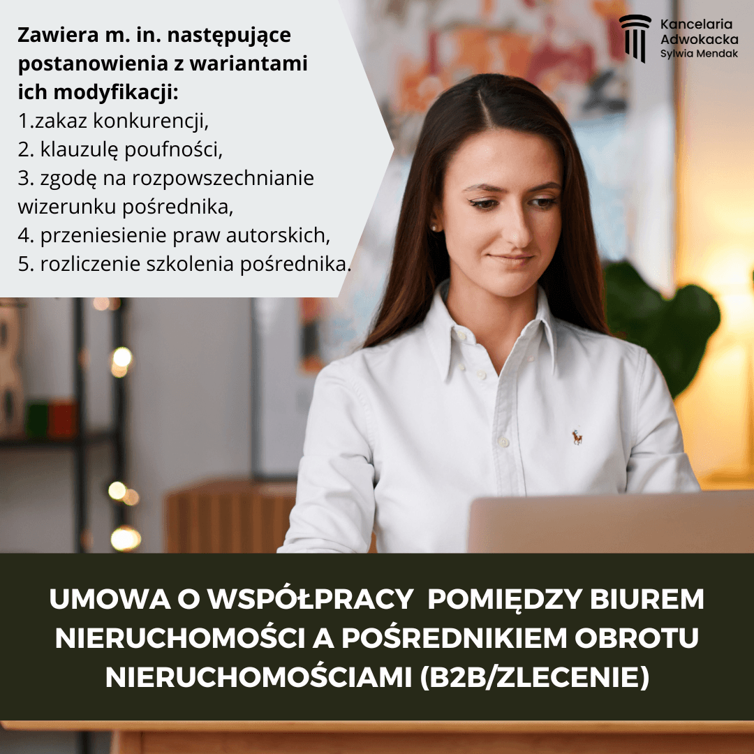 Wzór umowy o współpracy pomiędzy biurem nieruchomości a pośrednikiem