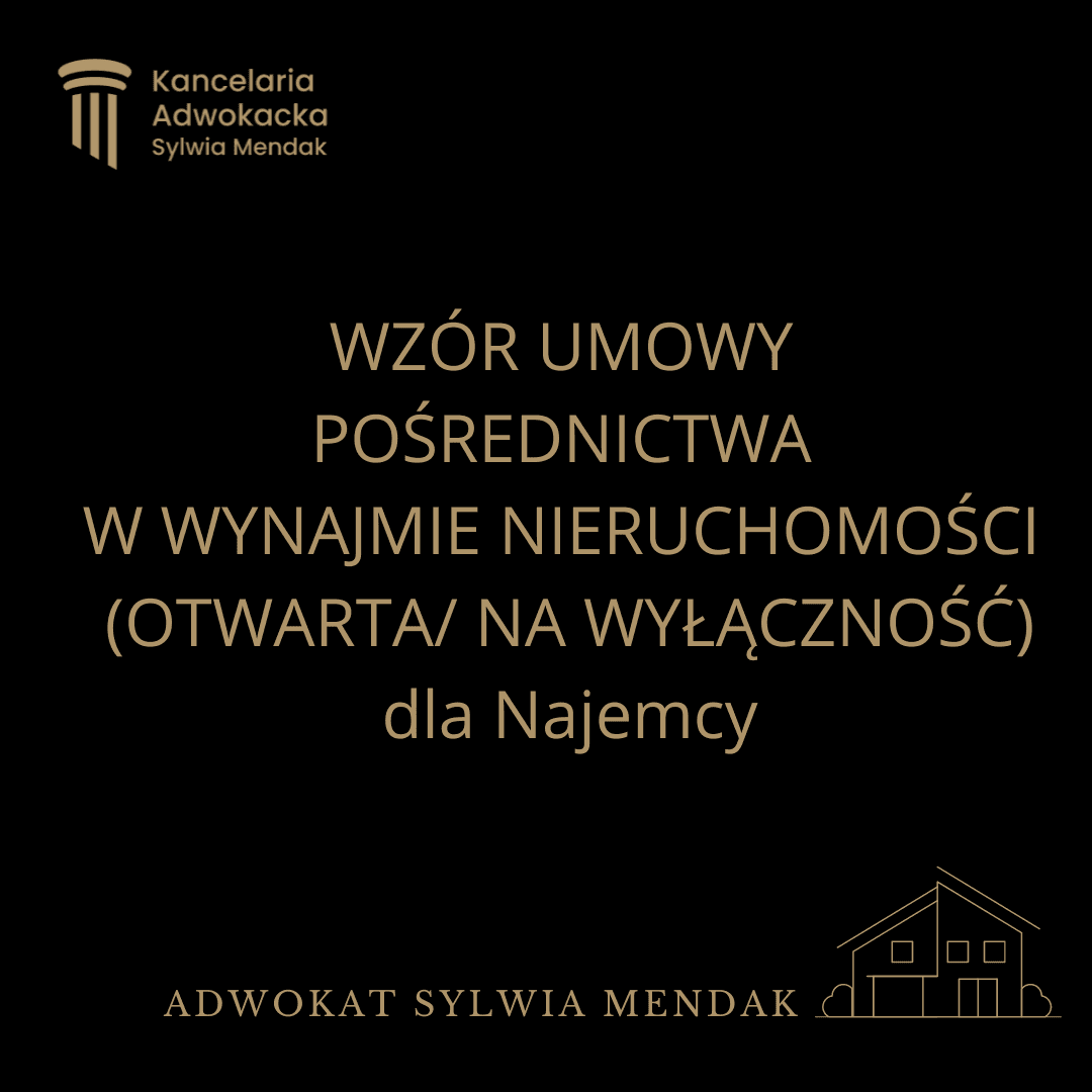 Wzór umowy pośrednictwa w wynajmie nieruchomości (dla Najemcy)