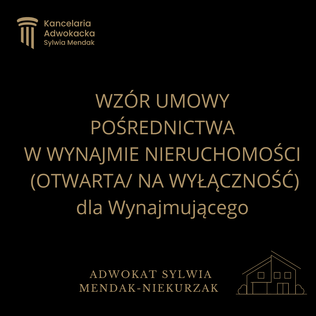 Wzór umowy pośrednictwa w wynajmie nieruchomości (dla Wynajmującego)
